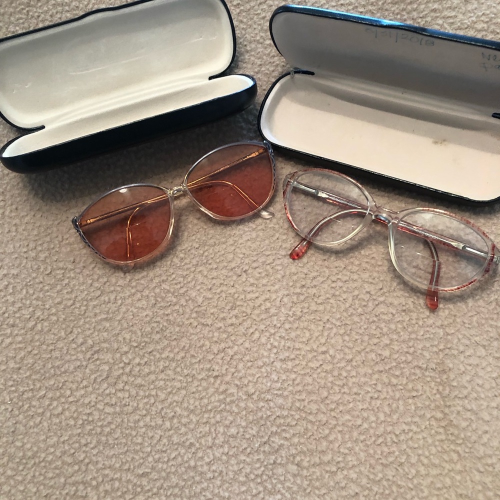 Clear Frame Women's Glasses with Amber Lenses - Stylish Everyday Frames - Used